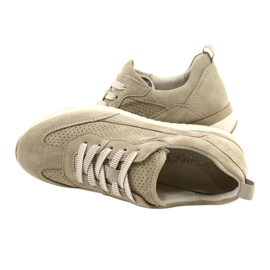 Sapatos femininos de couro a céu aberto Caprice 23708-28 em tons de verde 6