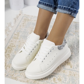 Sapatilhas brancas de mulher Gallo branco prata 1