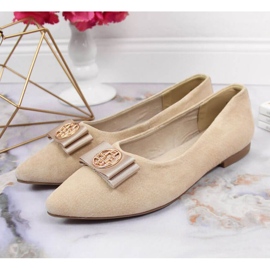 Bailarinas de couro com pontiagudo Filippo W PAW335B bege 2