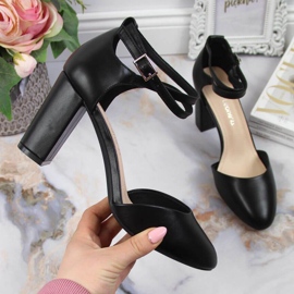 Sandálias no poste de Sergio Leone W SK364B preto 1