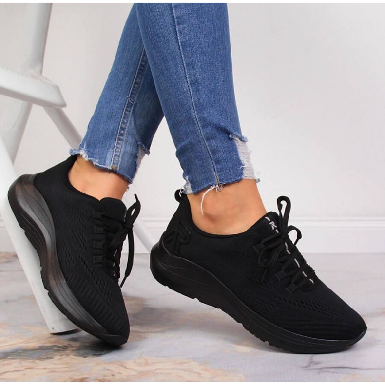 Rieker W 42103-01 tênis esportivo preto 2