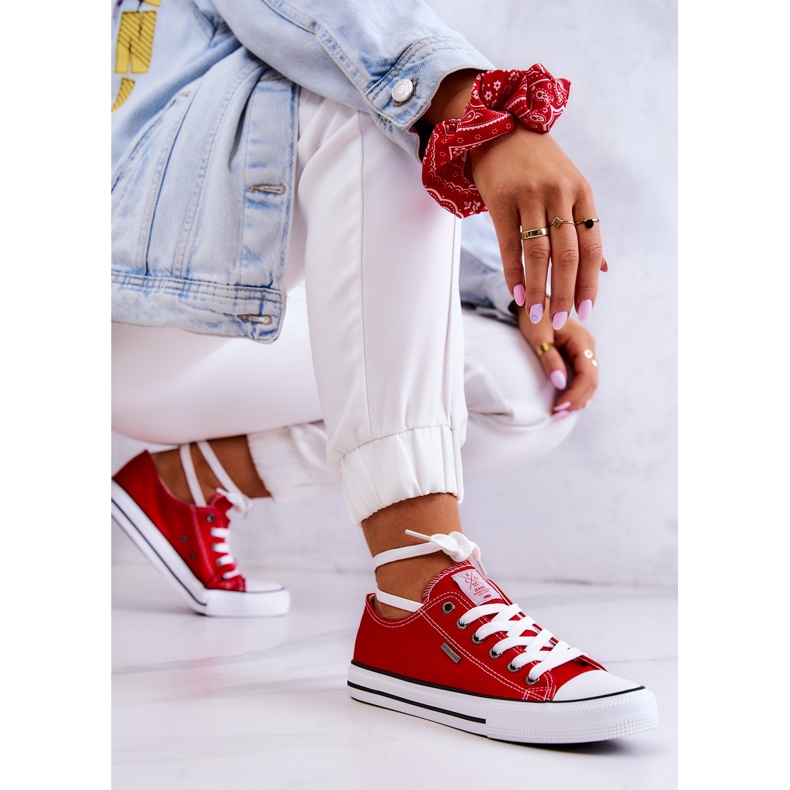 Cross Jeans Tênis feminino clássico cruzado jeans JJ2R4010C vermelho 2