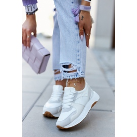 FG2 Tênis esportivo branco-cinza coryse amarrado 2