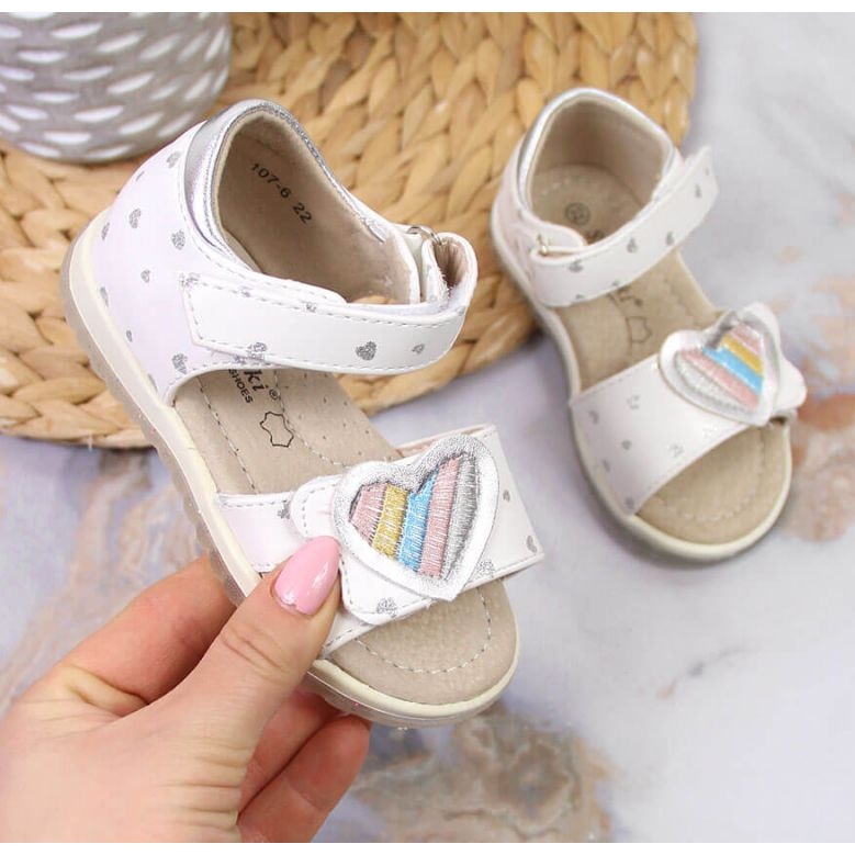 Sandálias de velcro S. Barski Jr OLI152A branco 1