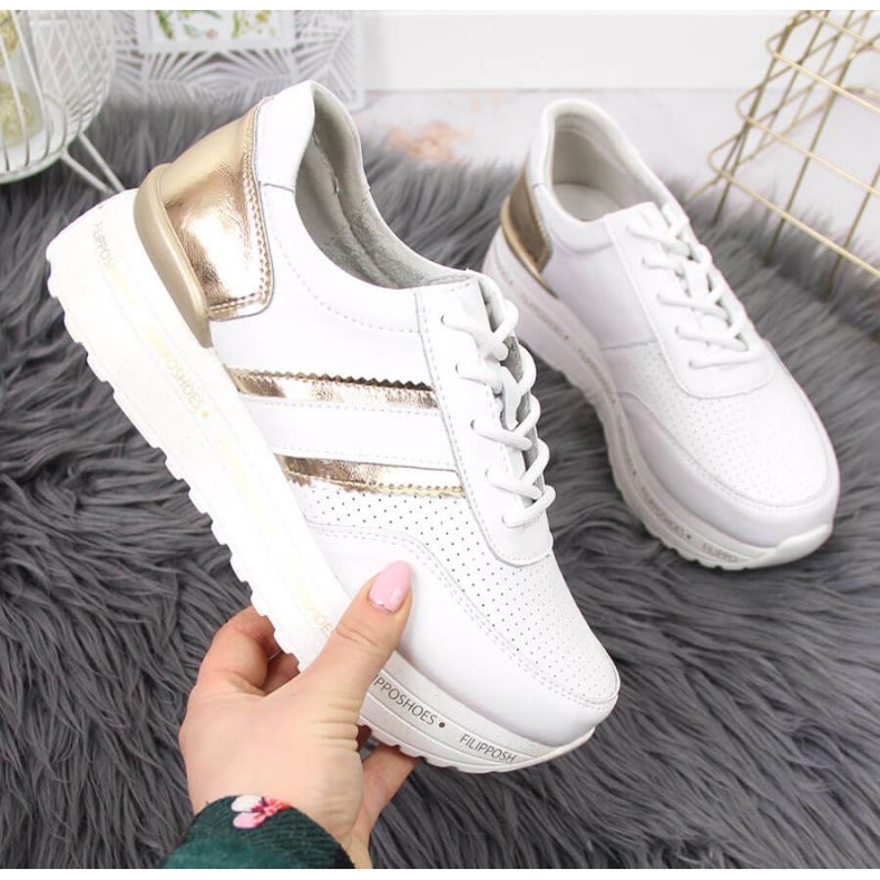 Tênis de couro na plataforma Filippo W PAW328A branco 1