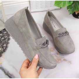 Sapatos de couro com corrente Filippo W PAW337B cinza 1