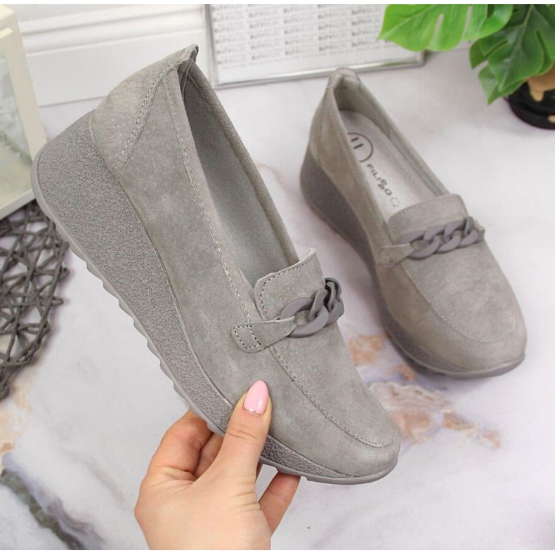 Sapatos de couro com corrente Filippo W PAW337B cinza 1 Sapatos de couro com corrente Filippo W PAW337B cinza 1