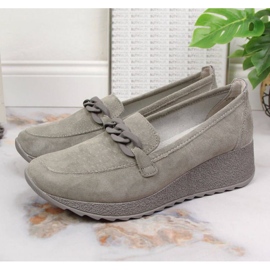 Sapatos de couro com corrente Filippo W PAW337B cinza 2