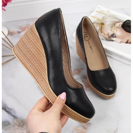 Bombas de couro na cunha Filippo W PAW339A preto 1