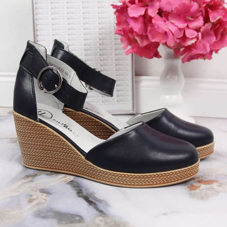 Sandálias de cunha Filippo W PAW340B azul marinho azul-marinho 2