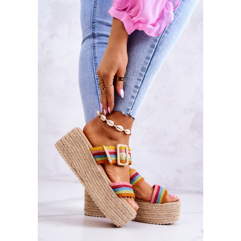 FJ1 Chinelos femininos na plataforma Multicolor Lazare multicolorido 2
