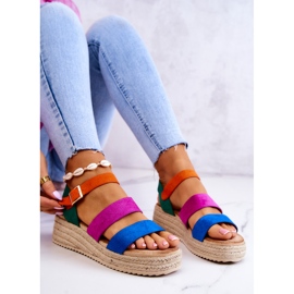FS1 Sandálias femininas de camurça com fivela multicoloridas Corestra multicolorido 2 FS1 Sandálias femininas de camurça com fivela multicoloridas Corestra multicolorido 2