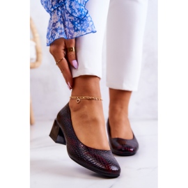 Sergio Leone Sapatos de couro de pele de cobra algaroba borgonha vermelho 1