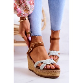 Sandálias de cunha da moda verde brilhante Roseville 2