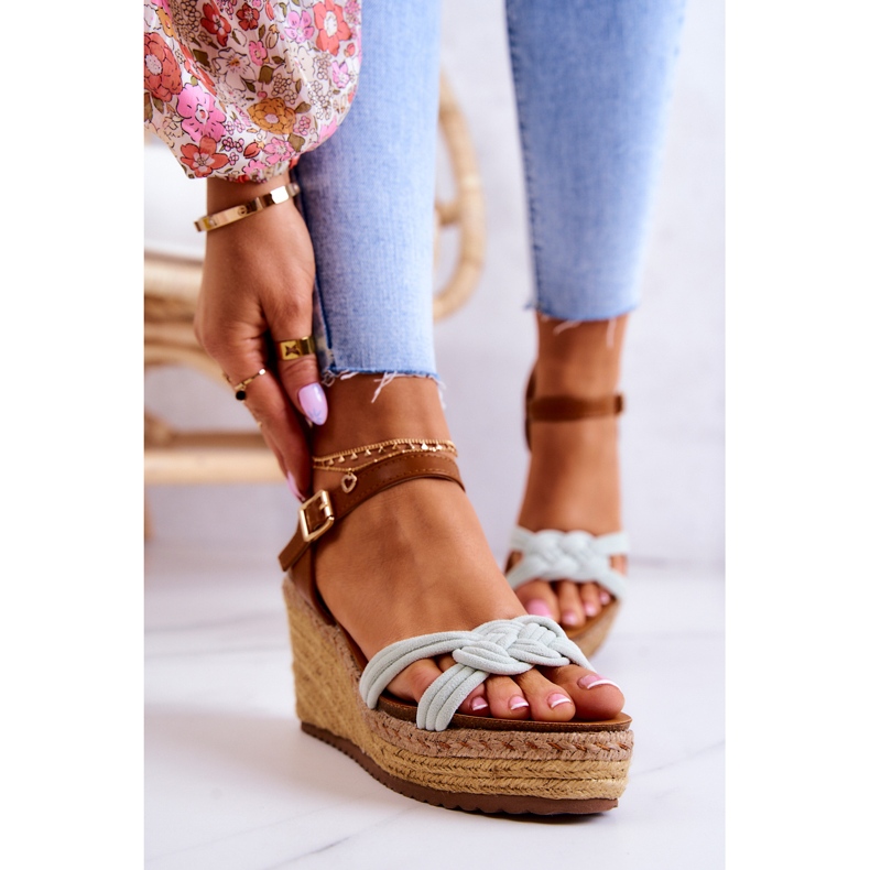 Sandálias de cunha da moda verde brilhante Roseville 2