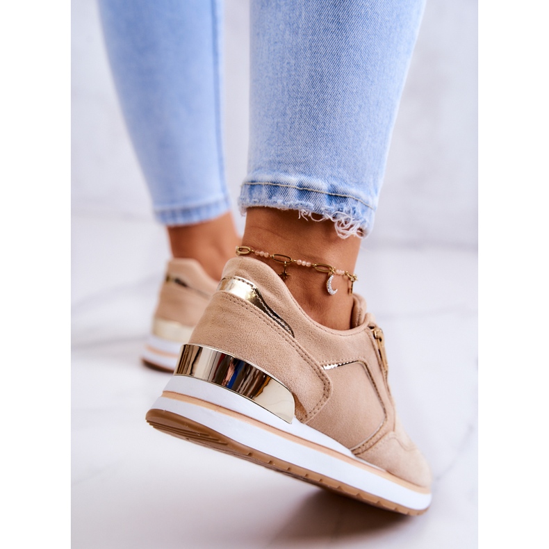 FB2 Sapatos Esportivos de Camurça em uma Plataforma Riverside Bege Escuro 2