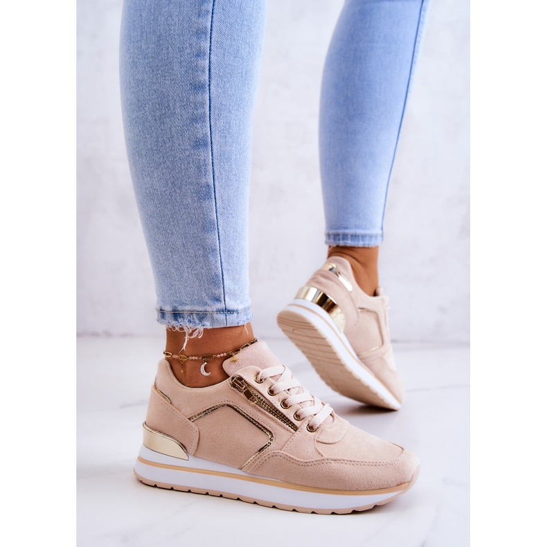 FB2 Sapatos Esportivos de Camurça na Plataforma Bege Claro Riverside 2