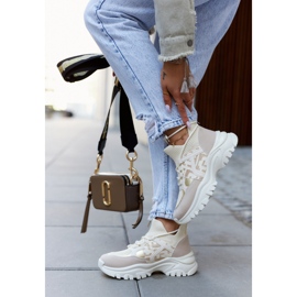 Tênis Tênis Esportivo Bege-Ouro Phinell 1