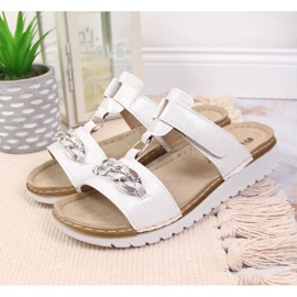 Chinelos de velcro com corrente brilhante Inblu W ARC11 branco 2