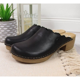 Chinelos de couro Rieker W RKR530 preto 2