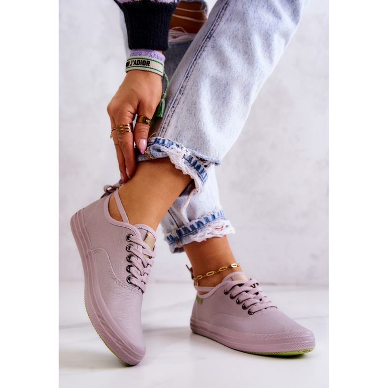 Tênis feminino leve Big Star JJ274264 cinza rosa 2