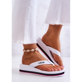 Chinelos femininos de cunha Big Star JJ274A333 Branco 2