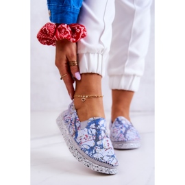 Sapatos femininos de couro sem salto Maciejka 03512-39 azul 1