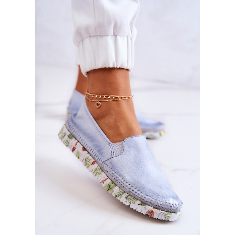 Sapatos Femininos de Couro Maciejka 03512-40 Azul Claro 2