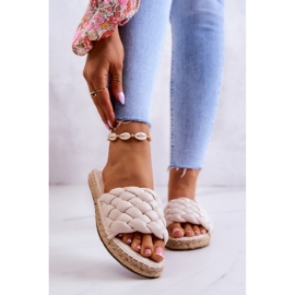 Chinelos de couro trançado Big Star JJ274922 Bege 1