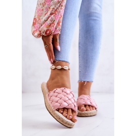 Chinelos trançados de couro Big Star JJ274921 Rosa 1