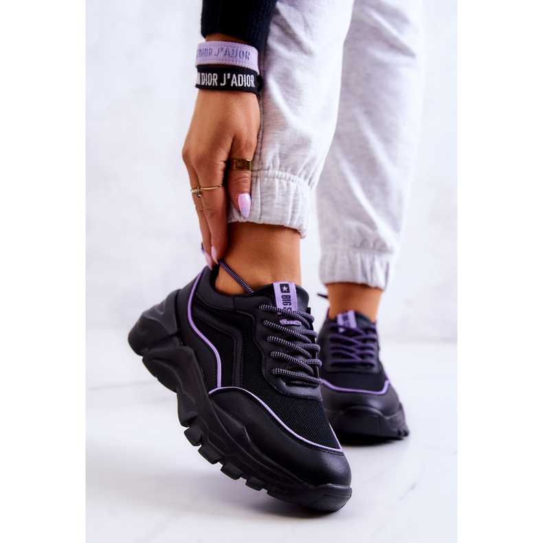 Sapatos esportivos pretos de espuma de memória Big Star JJ274786 roxo 1