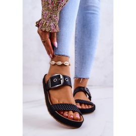 Chinelos da moda com fivela Big Star JJ274730 Preto 2