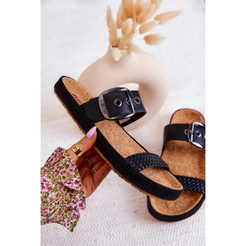 Chinelos da moda com fivela Big Star JJ274730 Preto 1