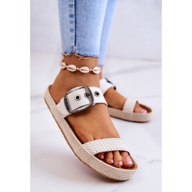 Chinelos da moda com fivela Big Star JJ274729 Branco 2