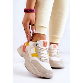 Tênis esportivo feminino Big Star JJ274A411 Branco e bege 2