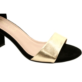 Sandálias pretas e douradas no salto Evento 20SD98-1617 preto dourado 5