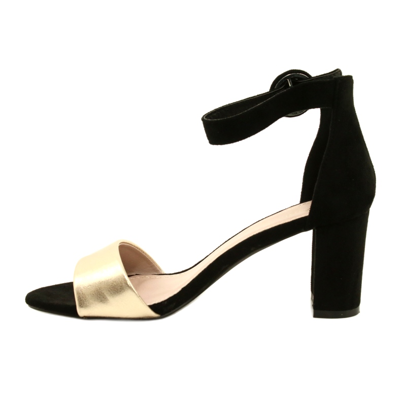 Sandálias pretas e douradas no salto Evento 20SD98-1617 preto dourado 1