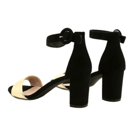 Sandálias pretas e douradas no salto Evento 20SD98-1617 preto dourado 4