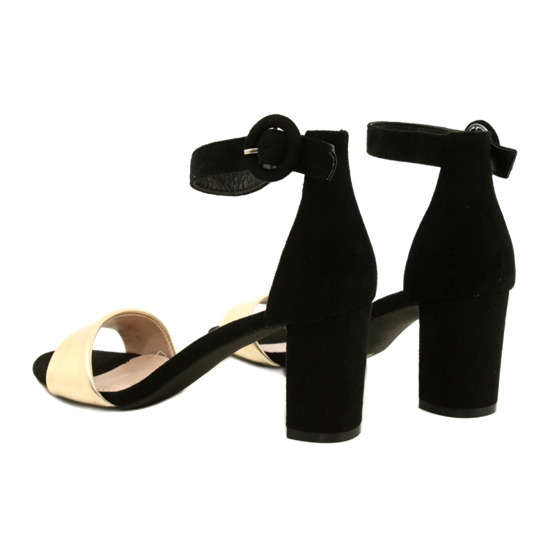 Sandálias pretas e douradas no salto Evento 20SD98-1617 preto dourado 4