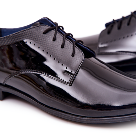 Bednarek Polish Shoes Sapatos elegantes de couro lacado Bednarek 724 preto 2