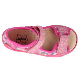 Chinelos infantis Befado com forro de couro 342P043 rosa 3 Chinelos infantis Befado com forro de couro 342P043 rosa 3