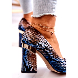 Lewski Shoes Sapatos de couro Lewski Snake 3117 Marrom-Azul 4