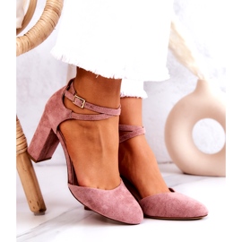 Sapatos de camurça em um pilar Sergio Leone SK851 rosa 2