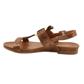 M.Daszyński Sandálias Złote Kołko Daszyński MR1958-10, marrom-metalizadas 1