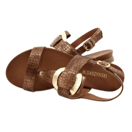 M.Daszyński Sandálias Złote Kołko Daszyński MR1958-10, marrom-metalizadas 4