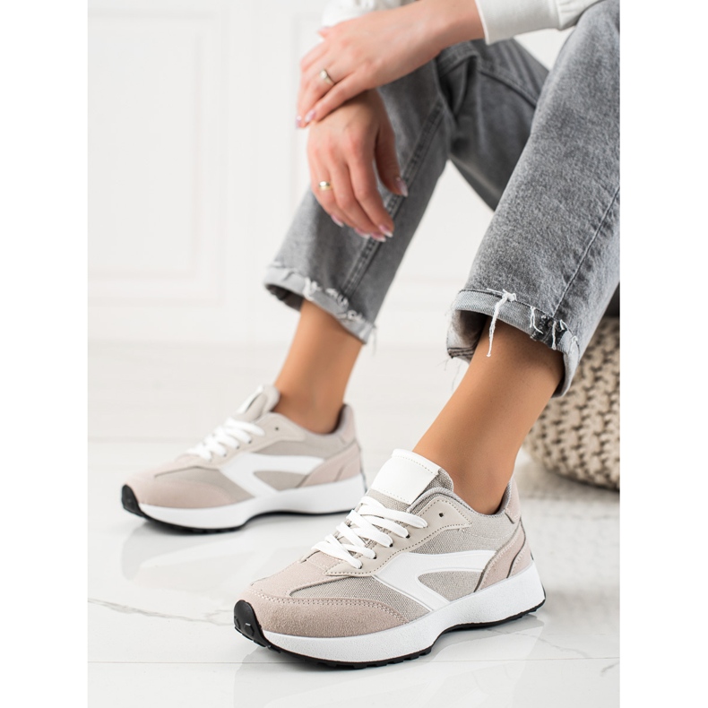 TRENDI Calçados esportivos clássicos bege 1