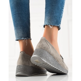 Filippo Brogues de couro na plataforma cinza 1