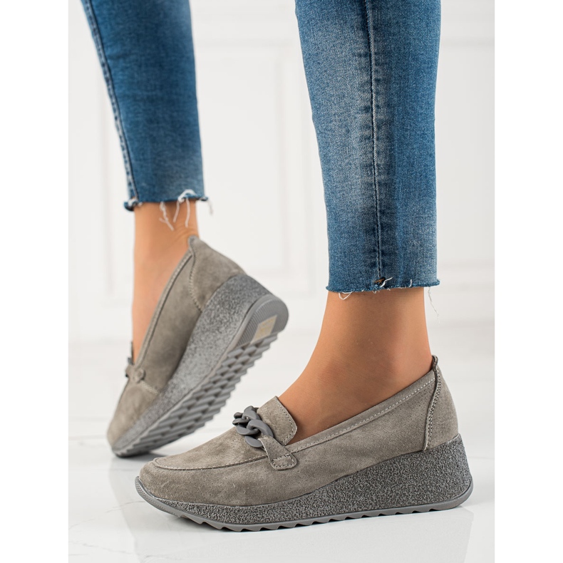 Filippo Brogues de couro na plataforma cinza 2