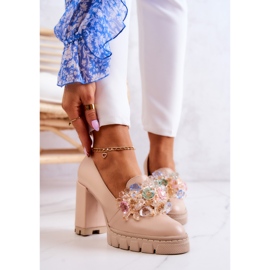 PA2 Bombas Elegantes Com Decoração Simples Bege Caterine 1