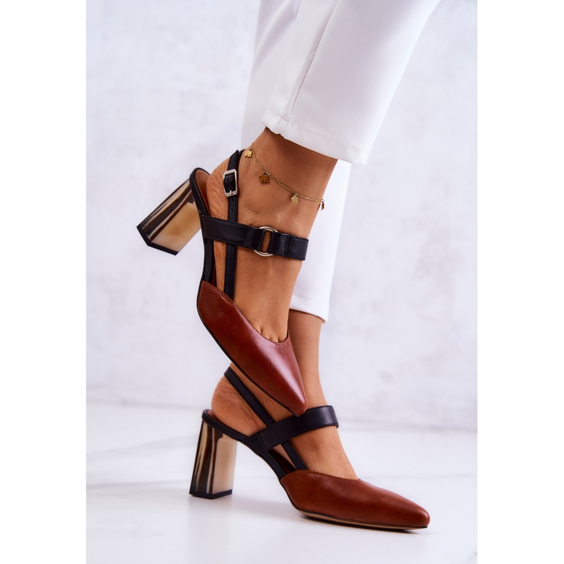 Sergio Leone Sapatos de couro na moda Maciejka 05498-29 Marrom e Preto 2